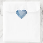 Blauw Aquarel Lege Sjabloon Hart Sticker (Tas)