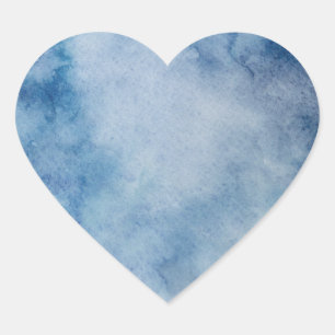 Blauw Aquarel Lege Sjabloon Hart Sticker