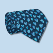 Blauw Aquarel Liefdeshartpatroon Stropdas