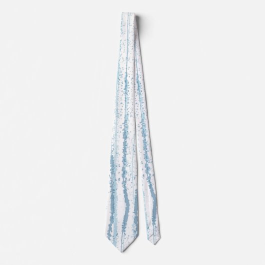 Blauw Aquarel Lijnpatroon Stropdas (Voorkant)