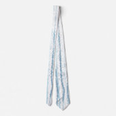Blauw Aquarel Lijnpatroon Stropdas (Achterkant)