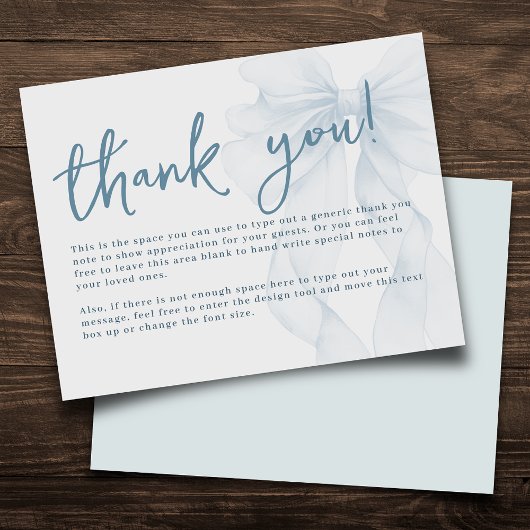 Blauw Aquarel Lint Baby Shower Kaart