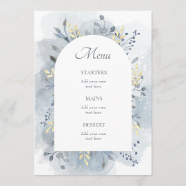 blauw aquarel loof menu