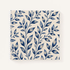 Blauw Aquarel Loof Notebook Notitieboek