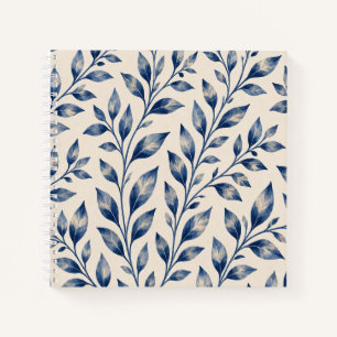 Blauw Aquarel Loof Notebook Notitieboek