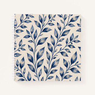 Blauw Aquarel Loof Notebook Notitieboek