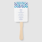Blauw Aquarel Mediterraan Tegelpatroon Programma Handwaaier (Voorkant)