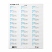 Blauw Aquarel Minimaal Retouradres Etiket (Full Sheet)