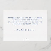 Blauw Aquarel Modern Goud Marmer Chic Bedankt Folie Feestdagenkaart (Achterkant)