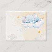 Blauw Aquarel Olifant Display Douche Informatiekaartje (Achterkant)