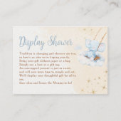 Blauw Aquarel Olifant Display Douche Informatiekaartje (Voorkant)