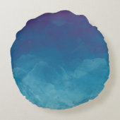 Blauw Aquarel Oneindig Huwelijk Datum, Namen Rond Kussen (Achterkant)