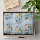 Blauw Aquarel Pompoen Herfst Najaar Tissuepapier (Geschenk)