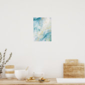 Blauw aquarel poster (Keuken)