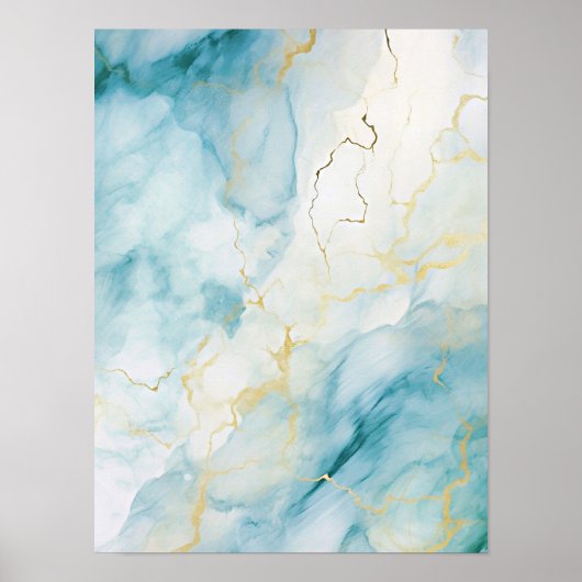 Blauw aquarel poster (Voorkant)
