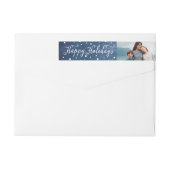 Blauw Aquarel Prettig Kerstfeest Foto (Achterkant)