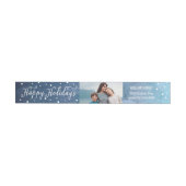Blauw Aquarel Prettig Kerstfeest Foto (Individueel)