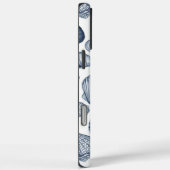 Blauw Aquarel Schelp Patroon Kust Nautilus Case-Mate iPhone Case (Achterkant / Rechts)
