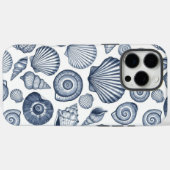 Blauw Aquarel Schelp Patroon Kust Nautilus Case-Mate iPhone Case (Achterkant (horizontaal))