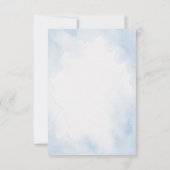Blauw Aquarel Schelp Strand Bruiloft Bedankkaart (Achterkant)