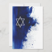 Blauw Aquarel Spat Waterdichte BAR BAT MITZVAH Kaart (Achterkant)