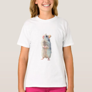 Blauw Aquarel Staande Hamster Kinderen T-shirt