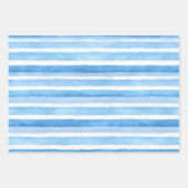 Blauw Aquarel Streep Inpakpapier Vel (Voorkant 2)
