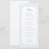 Blauw Aquarel Strepen Trouwmenu Save The Date (Voorkant / Achterkant)