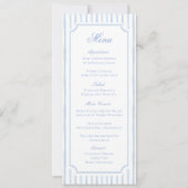 Blauw Aquarel Strepen Trouwmenu Save The Date (Voorkant)