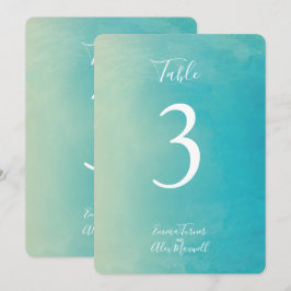 Blauw Aquarel | Tafelnummerkaartjes Kaart