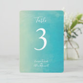 Blauw Aquarel | Tafelnummerkaartjes Kaart (Staand voorkant)