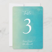 Blauw Aquarel | Tafelnummerkaartjes Kaart (Voorkant)