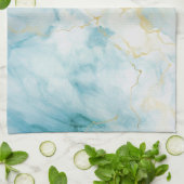 Blauw aquarel theedoek (Gevouwen)