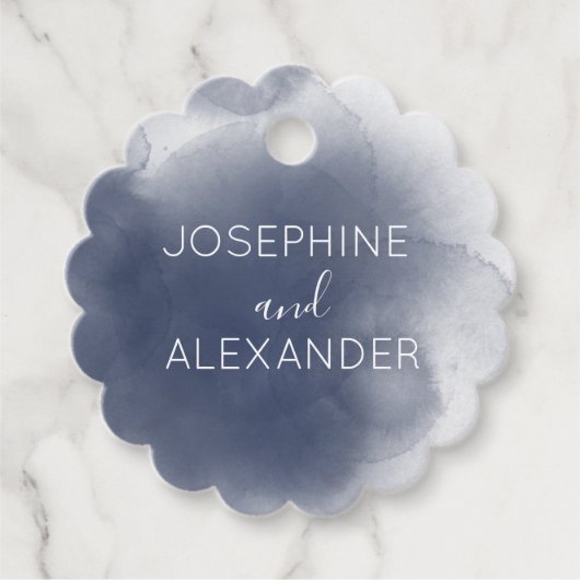 Blauw Aquarel Thema Bedankjes Labels (Voorkant)