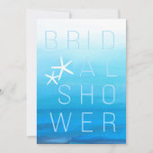 Blauw Aquarel Tropisch Modern BRUIDSBAD Kaart (Voorkant)