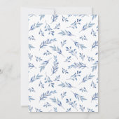 Blauw Aquarel Trouwkoppels Bruiloft Uitnodiging (Achterkant)
