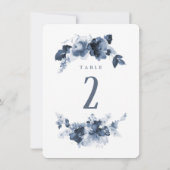 Blauw Aquarel Trouwtafel Nummer Kaart (Achterkant)