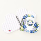 Blauw Aquarel Tulp Hart Bloem Romantisch Notitieboek (Binnen)