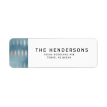Blauw Aquarel Vakantie Retouradres Label