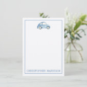 Blauw Aquarel Vintage Retro Buggy Bug Auto (Staand voorkant)