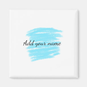 Blauw aquarel voeg naam tekst bericht hier toe magneet