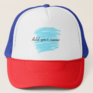 Blauw aquarel voeg naam tekst bericht hier toe trucker pet