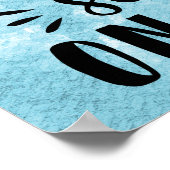 Blauw Aquarel - Wees Onbevreesd Poster (Hoek)