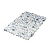 Blauw Aquarel Wildbloem Motief Badmat (Gekanteld)