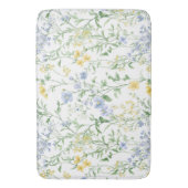 Blauw Aquarel Wilde Bloem Badmat (Voorkant Verticaal)