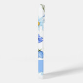 Blauw Aquarel Wilde Bloem Monogram Naam Case-Mate iPhone Case (Achterkant / Rechts)