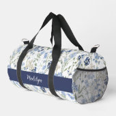 Blauw Aquarel Wilde Bloem Monogram Plunjezak (Rechterhoek)