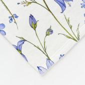 Blauw Aquarel Wilde Bloem Patroon Aangepaste Naam Fleece Deken (Hoek)