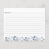 Blauw Aquarel Wilde Bloementuin Receptkaart (Achterkant)