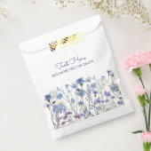 Blauw Aquarel Wilde Bloemenwei Bedankzakje (Gezegeld)